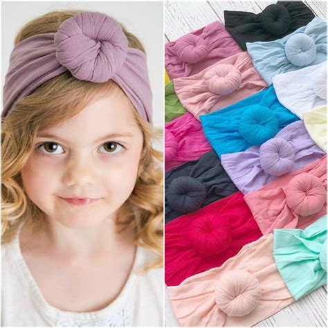 Wholesale Newborn Kids Handmade Soft Nylon Headbands Hair Bow Headband