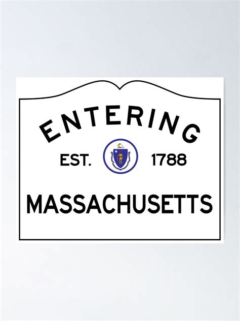 Entering Massachusetts Commonwealth Of Massachusetts Road Sign
