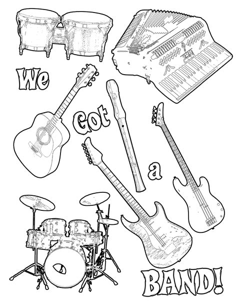 Music Themed Coloring Pages At Free Printable