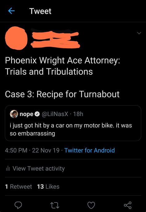 Lil nas x low key comes out on twitter 🌈. I saw this Lil Nas X tweet and I had to do this : AceAttorney