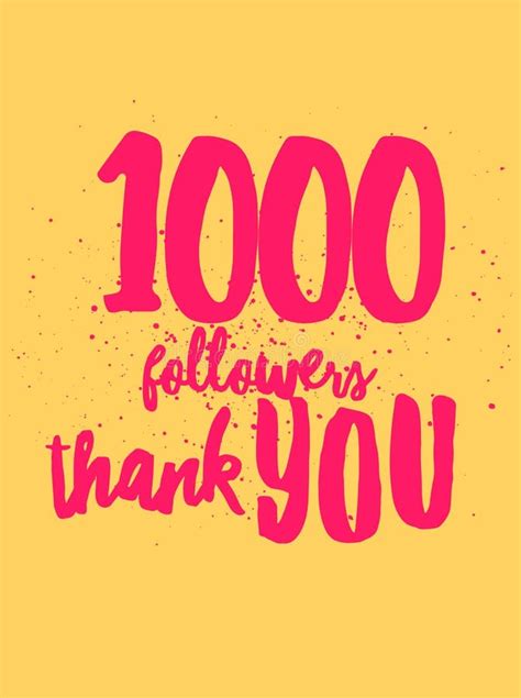 1000 Social Media Followers Thank You Poster Design Stock Vector