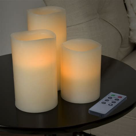 3 Piece Led Classic Or Color Changing Flameless Candle Set W Remote By