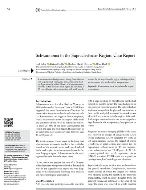 Pdf Schwannoma In The Supraclavicular Region Case Report