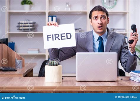 Young Male Employee Being Fired From His Work Stock Image Image Of