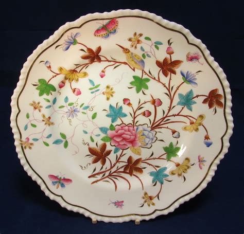 Antique English Floral Hand Decorated Porcelain Plate From
