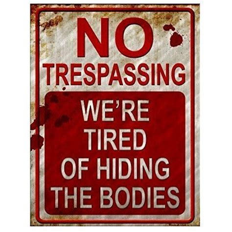 No Trespassing Large Vintage Funny Metal Retro Aluminium Tin Sign Plaques And Signs Home And Garden