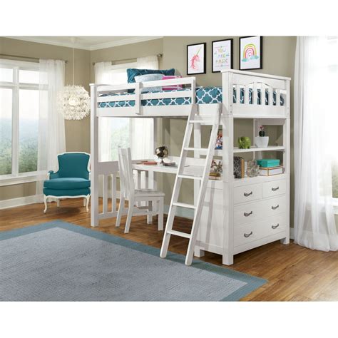 Maybe you would like to learn more about one of these? Ne Kids Highlands White Twin Loft Bed With Desk And Chair ...