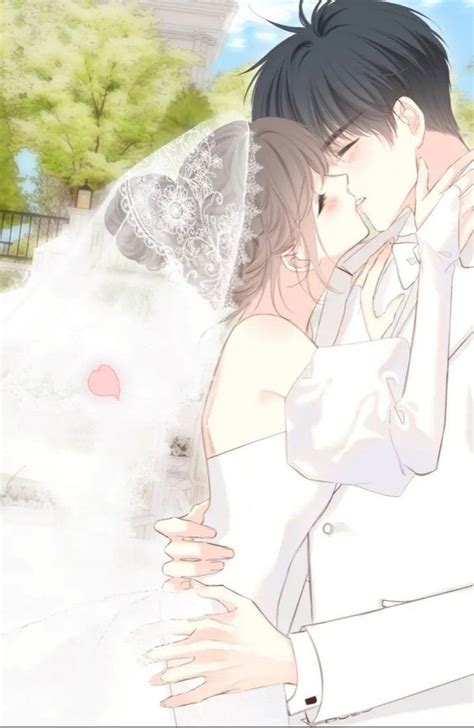 romantic anime couples kissing under umbrella