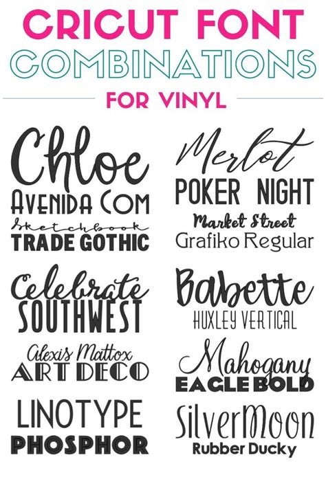 Looking For A Quick Reference Of The Best Cricut Font Combinations For