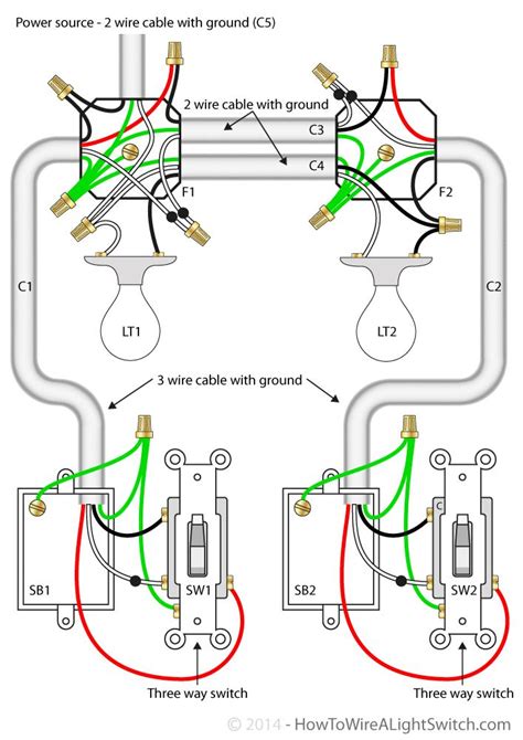 Wiring Two Light Switches From One Power Source Schematic And Wiring