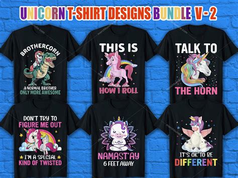 Unicorn T Shirt Designs Bundle Unicornshirt Designs Bundle