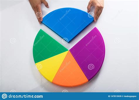 Human Hand Placing Final Piece Into Pie Chart Stock Image Image Of