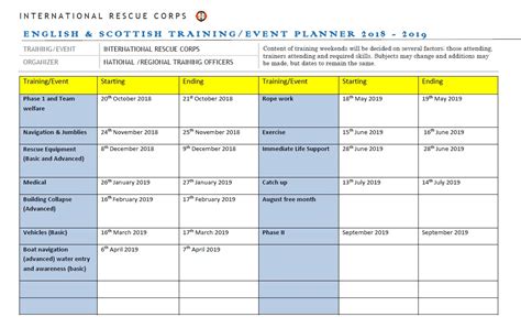 Training calendar is an compliance with gdpr, please refer to our data processing agreement for additional information. Training Calendar - International Rescue Corps