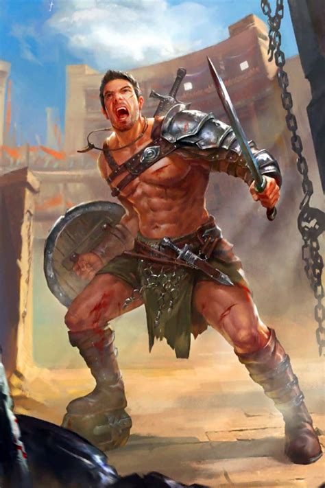 Roman Gladiator In Combat Fantasy Character Art Fantasy Rpg Rpg