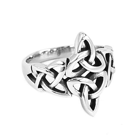 Back In Stock Double Celtic Triquetra Ring Womens Mens Stainless Steel