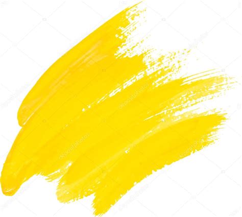 Yellow Watercolor Texture Paint Stain Shining Brush Stroke — Stock