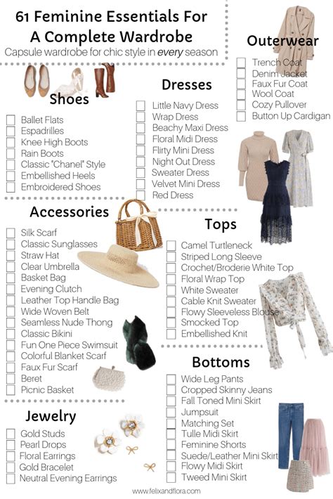 61 feminine essentials for a complete wardrobe all seasons feminine capsule wardrobe