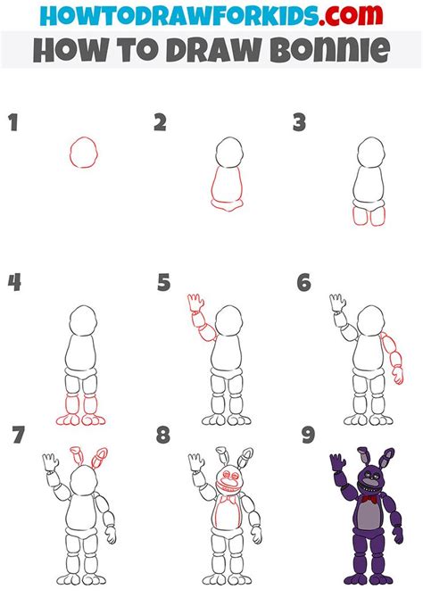 How To Draw Bonnie Step By Step Fnaf Drawings Easy Drawings Draw