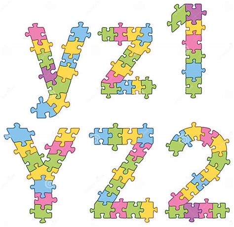 Puzzle Jigsaw Alphabet Letters Stock Vector Illustration Of Letters