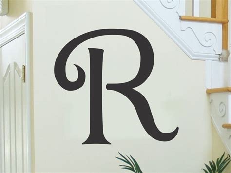 Monogram Wall Decal Single Letter Initial Wall Decal Removable Etsy