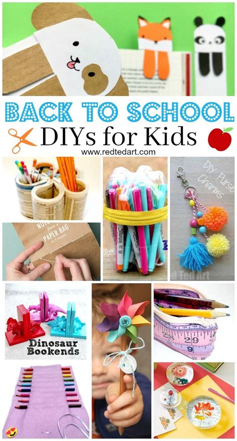 Back To School Diy Ideas Stationery Crafts Red Ted Art Make