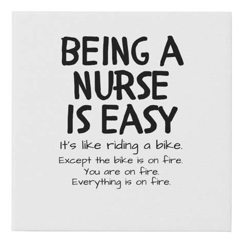Being A Nurse Its Easy Like Riding A Bike Faux Canvas Print Zazzle