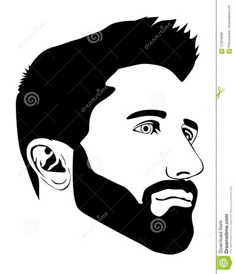 Silhouette Of A Man With Beard In Profile Barbershop Beard Trimming