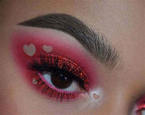 pretty pink negative space glittery eyes artistry makeup day makeup looks valentines makeup