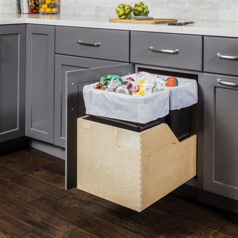 Sanitary & elegant trash managment. Preassembled 50 Quart Double Pullout Waste Container ...