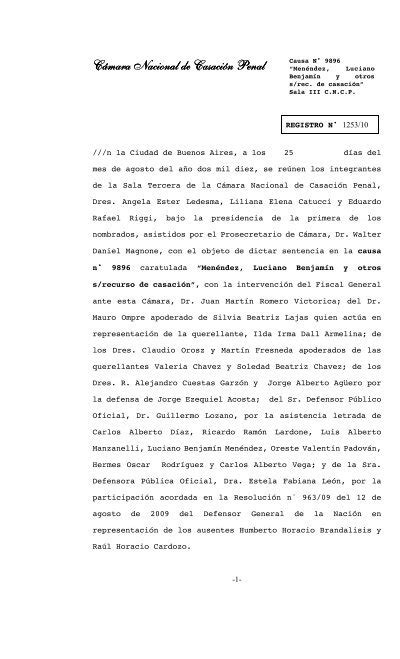 Cámara Nacional De Casación Penal El Diario Del Juicio