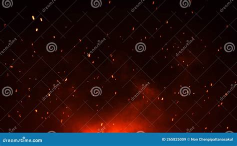 3d Illustration Burning Embers Glowing Fire Glowing Particles On Black