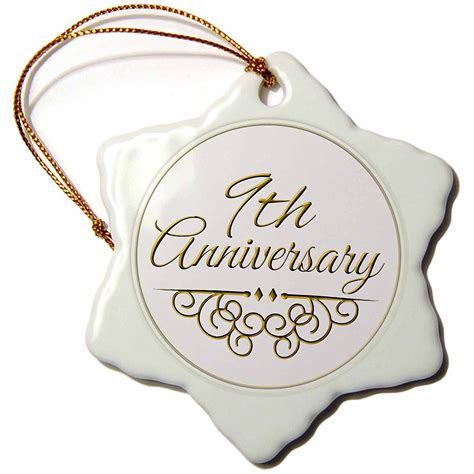 9th wedding anniversary gifts australia. 3dRose orn_154451_1 9Th Anniversary Gift Gold Text For ...