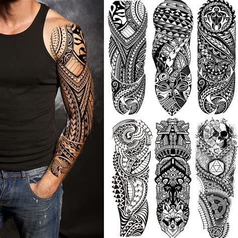Buy Fake Totem Sleeve Tattoos Stickers 6 Sheet Full Arm Tribal Totem