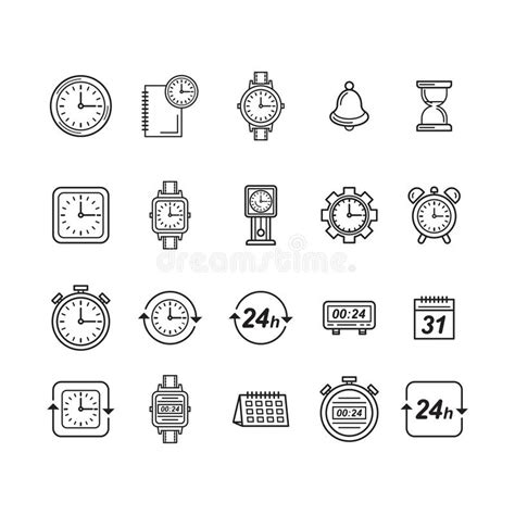 Collection Of Watch Icons Vector Illustration Isolated Flat