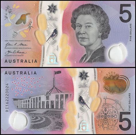 Australia 5 Dollars Banknote 2016 P 62a Unc
