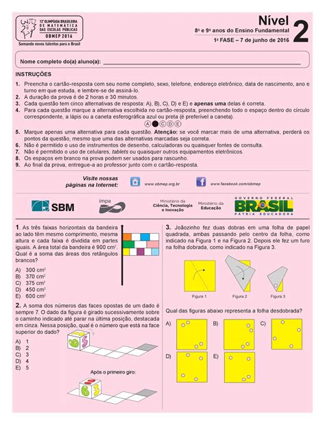 Questões Obmep 6 Ano