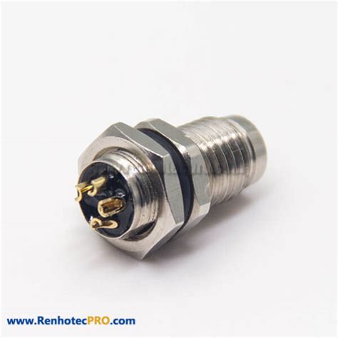 M8 4 Pin Sensor Connector Waterproof Socket Male Straight Blukhead