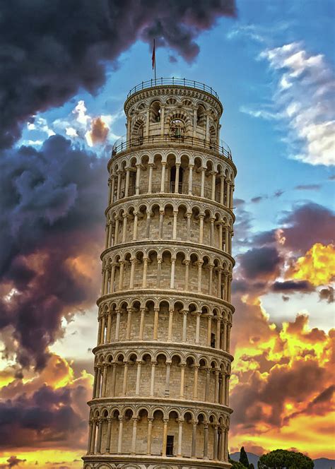 Prior to its restoration in 1990 to 2001, the tower had a tilt of 5.5 degrees. Leaning Tower of Pisa at Sunset Photograph by Darryl Brooks