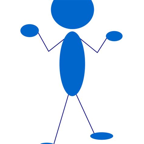 Vector Clip Art Of Blue Stick Man Questioning Free Svg