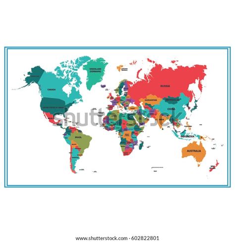 Colorful World Map Vector Stock Vector Royalty Free 602822801