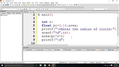 The ratio of the perimeter to the area of a shape is simply the perimeter divided by the area. Calculate Area of circle in C Programming - YouTube