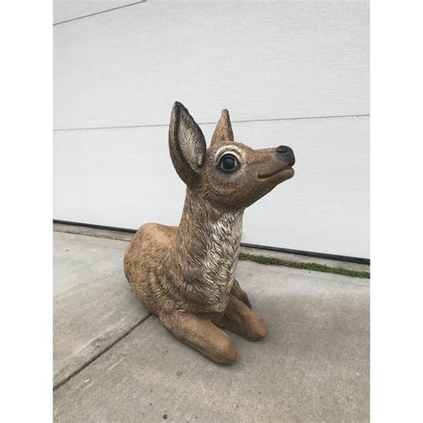 Large 1960s Vintage Molded Concrete Recumbent Deer Statue Chairish