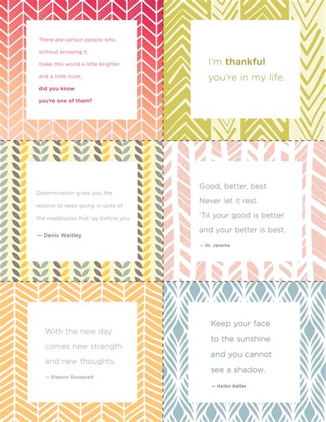 Quote Note Card Instant Download Digital Printable Inspirational Notes