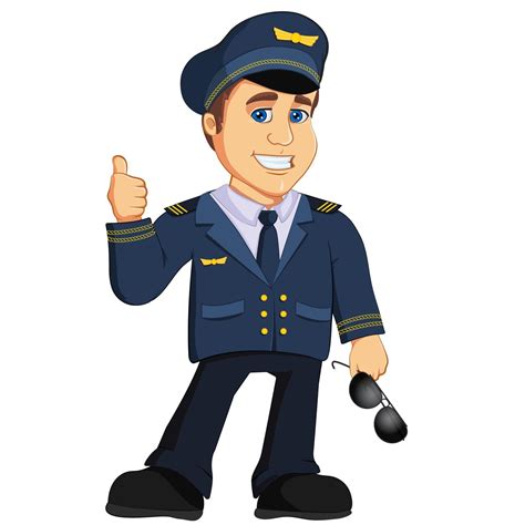 Pilot Aviation Captain Cartoon Mascot Character 2188518 Vector Art At