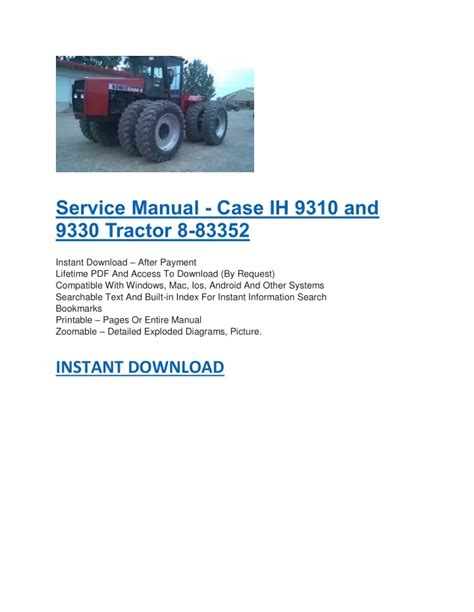 Ppt Service Manual Case Ih 9310 And 9330 Tractor 8 83352 Powerpoint