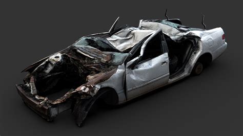 Crushed Car Buy Royalty Free 3d Model By Renafox Kryik1023