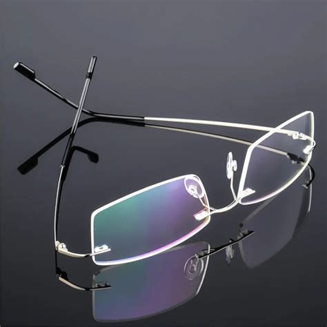 Classic Mens Titanium Rimless Glasses Frames Spring Temple Myopia Optical Frame Ultra Light