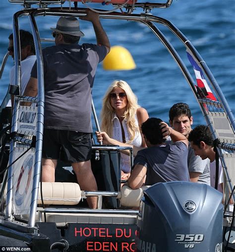 Victoria Silvstedt Puts Figure On Display In Tiny White Bikini On French Vacation Daily Mail