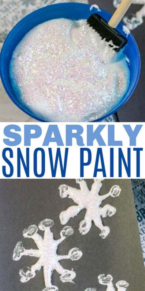 Diy Sparkly Puffy Snow Paint For Kids Winter Crafts For Toddlers