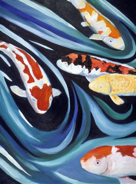 Koi Group In Hawaii Painting By Claire Whitehead Fine Art America